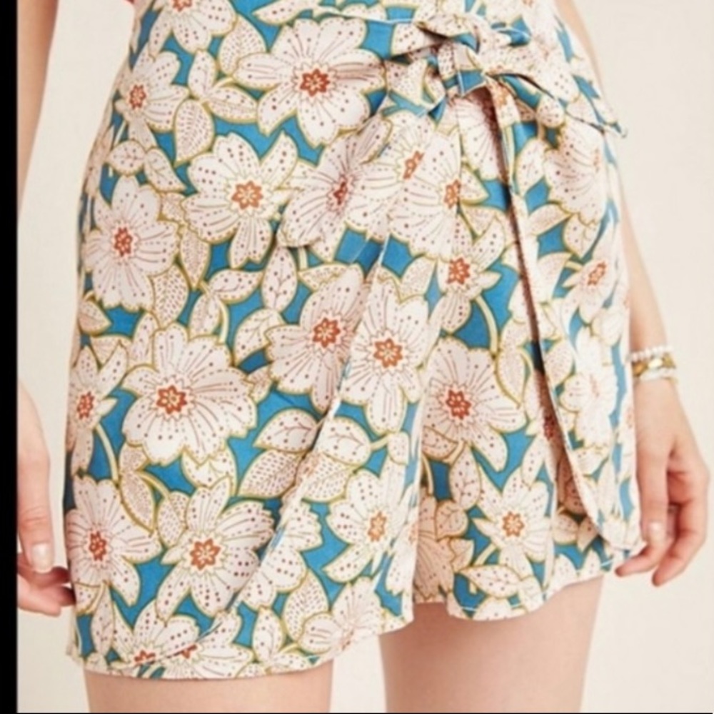 Anthropologie Floral Skort/Shorts